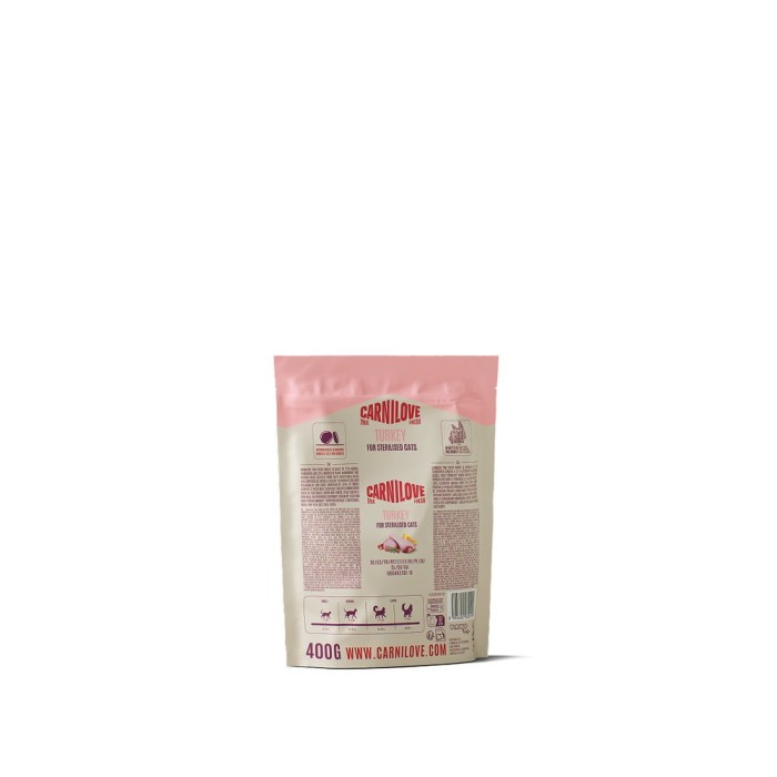 Корм сухий Carnilove True Fresh Turkey Sterilised для стерилізованих котів індичка 400 г