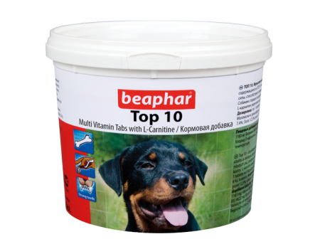 Beaphar Кормовая добавка Top 10 с L-карнитином для собак 180 табл