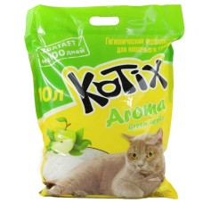 Kotix  Силикагелевый наполнитель для кошачьего туалета, 10л с ароматом яблока
