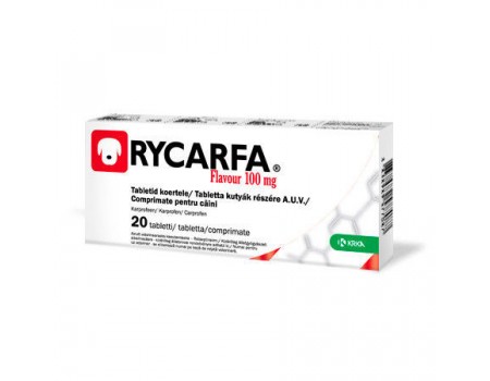 Рікарфа (Карпрофен) Протизапальний та аналгезуючий лікарський засіб для собак - таблетки зі смаком м'яса 100мг КRКА