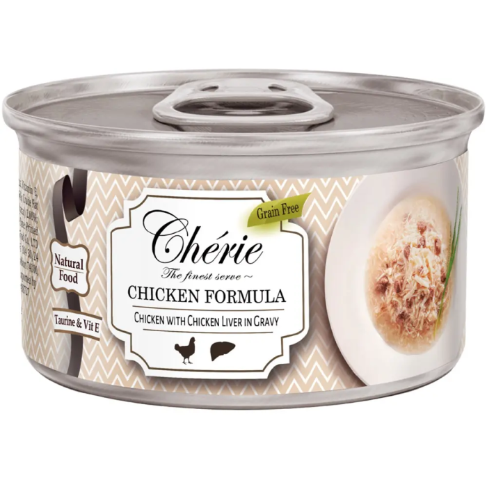 Консерва для котів Cherie, з курки та курячої печінки, 80 гр