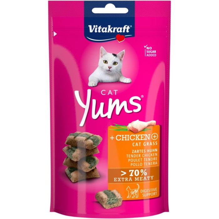Ласощі для кішок Yums Курка та котяча м'ята, 40 г
