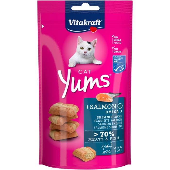 Лакомства для кошек Yums Лосось и Омега 3, 40 г