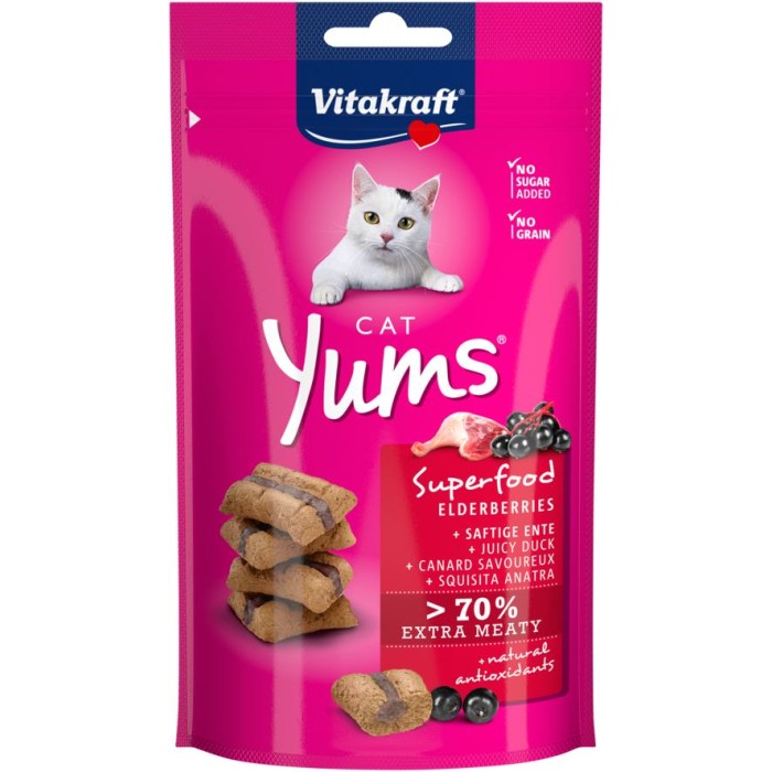 Закуски мягкие Vitakraft Cat Yums Duck and lavander, для кошек, с уткой и бузиной, 40 гр