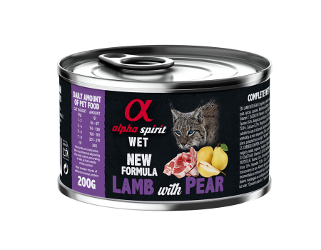 Полнорационный влажный корм Alpha Spirit Lamb With Pear, для взрослых кошек, ягнятина с грушей, 200 г