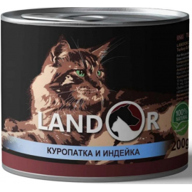 LANDOR ADULT PARTRIDGE & DUCK Ландор для дорослих котів з куріпкою та ..