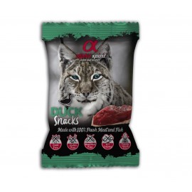 Напіввологі ласощі для котів Alpha Spirit CAT Snacks Duck, кубики з ка..