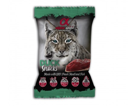 Напіввологі ласощі для котів Alpha Spirit CAT Snacks Duck, кубики з качкою, 50 г