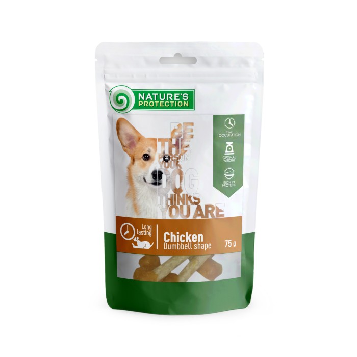 Беззерновые лакомства для собак Nature's Protection NACKS FOR DOGS WITH CHICKEN WEIGHT-SHAPED, курица, 75 г