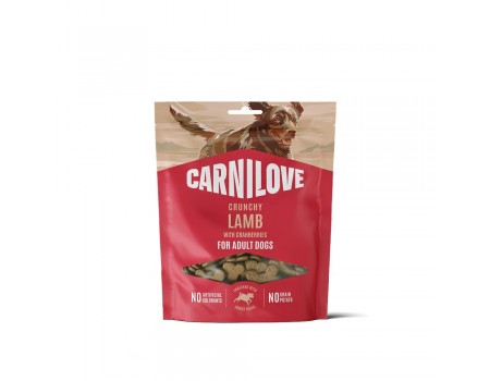 Ласощі Carnilove Crunchy Snack Lamb with Cranberries для собак хрусткі ягня і журавлина 200 г