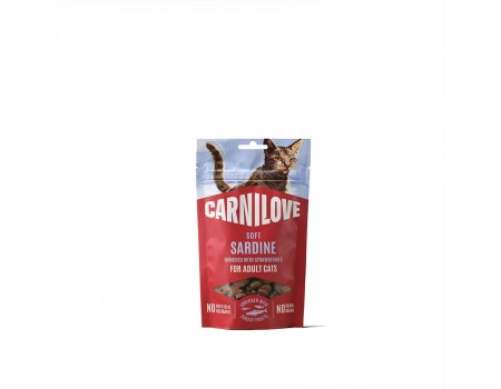 Ласощі Carnilove Soft Snack Sardine with Strawberry для котів м'які сардина і полуниця 50 г