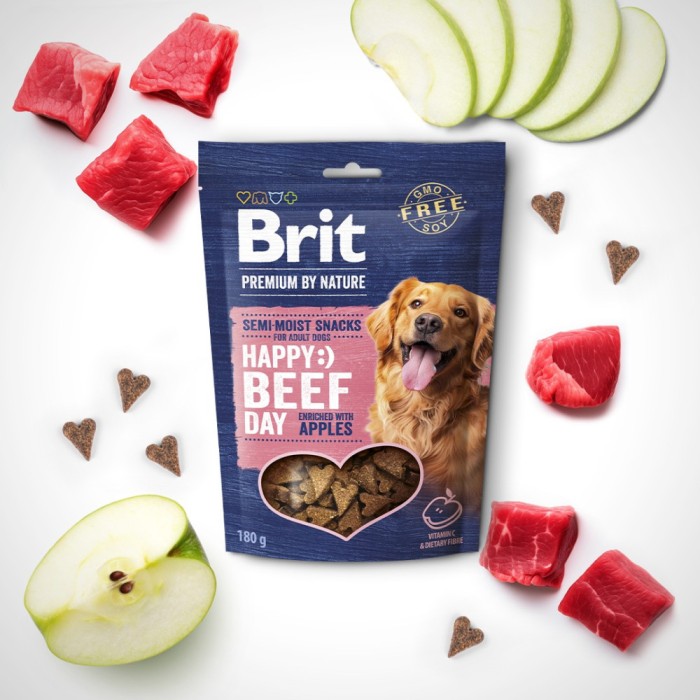 Ласощі для собак Brit Premium Semi-moist Snacks Beef with Apples напіввологі з яловичиною і яблуками, 180г