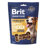 Ласощі для собак Brit Premium Semi-moist Snacks Chicken with Raspberry напіввологі з куркою і малиною, 180г