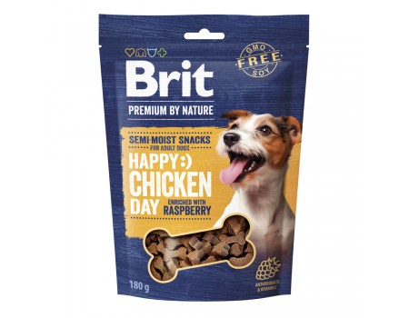 Ласощі для cобак Brit Premium Semi-moist Snacks Chicken with Raspberry напіввологі з куркою і малиною, 180г