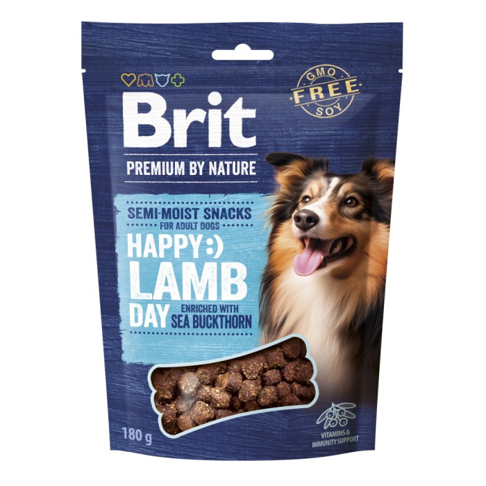 Ласощі для собак Brit Premium Semi-moist Snacks Lamb with Sea Buckthorn напіввологі з ягням і обліпихою, 180г