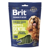 Ласощі для собак середніх порід Brit Premium Dental Snacks M з колагеном і спіруліною, 180 г