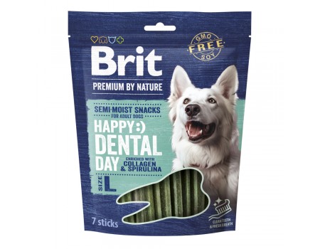 Ласощі для cобак великих порід Brit Premium Dental Snacks L з колагеном і спіруліною, 250 г