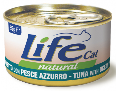  LifeCat Tuna with ocean fish - ЛайфКэт  Дополнительный влажный корм для кошек, 85 гр Тунец с океанической рыбой