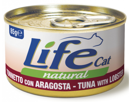  LifeCat Tuna with lobster - ЛайфКэт  Дополнительный влажный корм для кошек, 85 гр Тунец с омарами