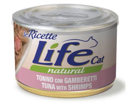  LifeCat leRicette Tuna with shrimps - ЛайфКэт  Дополнительный влажный корм для кошек, 150 гр Тунец с креветками