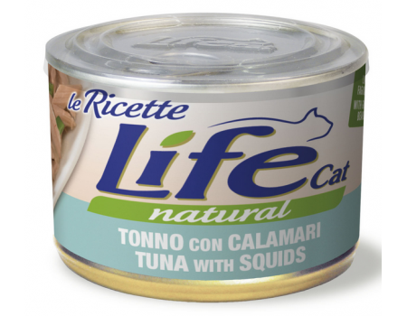  LifeCat leRicette Tuna with squid - ЛайфКэт  Дополнительный влажный корм для кошек, 150 гр Тунец с кальмарами