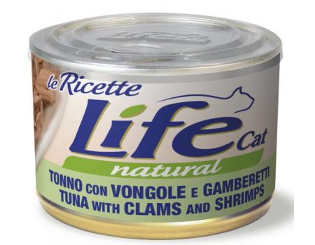 LifeCat leRicette Tuna with clams and shrimps - ЛайфКет Додатковий вологий корм для котів, 150 гр Тунець з мідіями та креветками