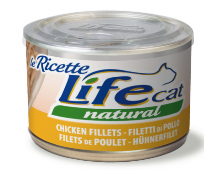  LifeCat leRicette Chicken fillet - ЛайфКэт  Дополнительный влажный корм для кошек, 150 гр Куриное филе