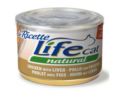 LifeCat leRicette Chicken fillet with liver and carrots - ЛайфКет Додатковий вологий корм для кішок, 150 гр Курка з печінкою та морквою
