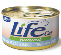  LifeCat Tuna with white fish- ЛайфКэт  Дополнительный влажный корм дл..
