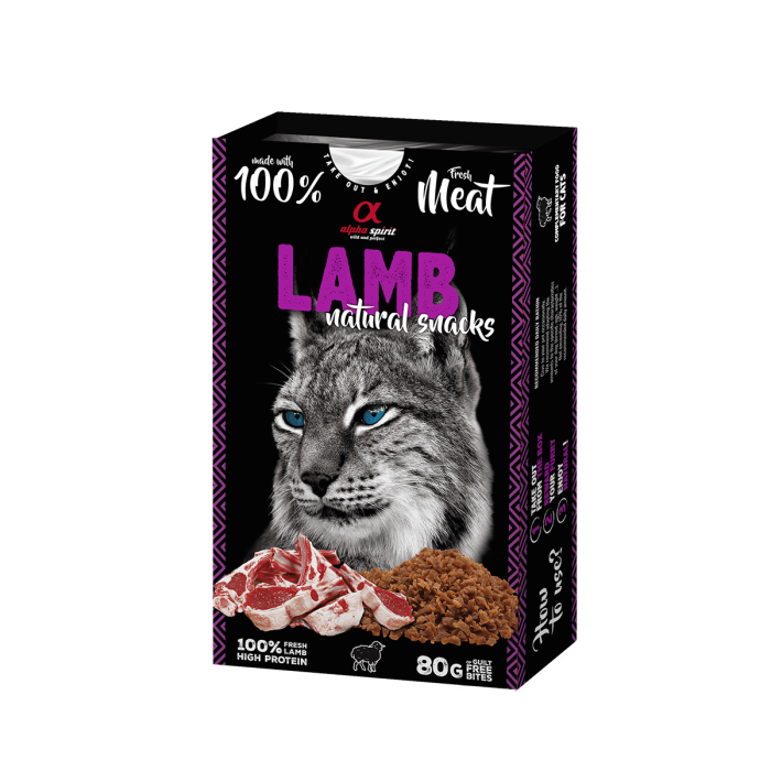 Лакомство для кошек Alpha spirit CAT NATURAL SNACK LAMB Натурал Снек, ягненок, 80 г