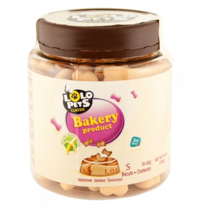 "Lolopets" Classic Bakery S бісквіти для собак зі смаком банана, 210г