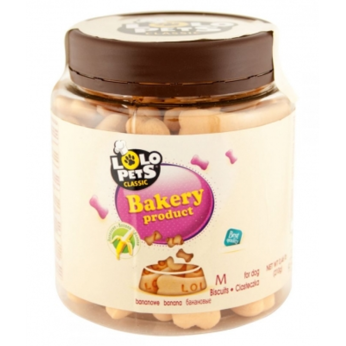 "Lolopets" Classic Bakery M бісквіти для собак зі смаком банана, 210г