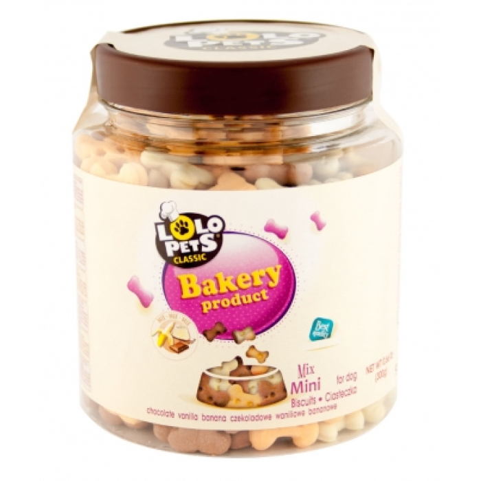 "Lolopets" Classic Bakery Mix Mini бісквіти для собак зі смаком шоколаду ванілі та банана, 300г
