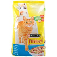 Friskies Indoor сухой корм  для домашних кошек , курица и садовая зелень, 1,5 кг