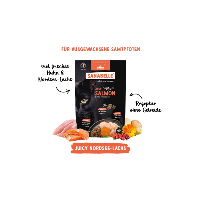 Беззерновой мягкий корм Sanabelle Juicy Salmon для кошек, лосось, 800 г