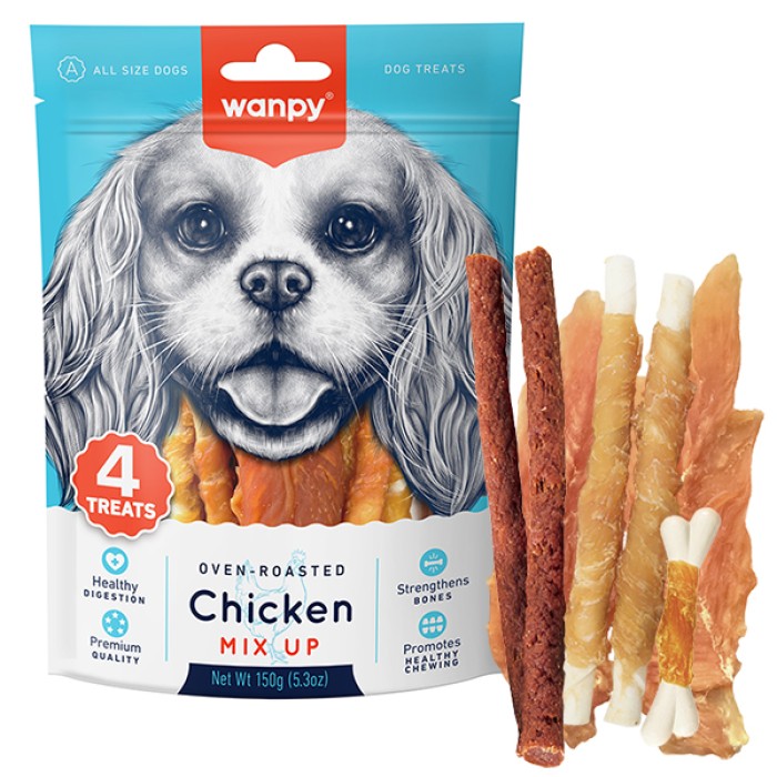 Ласощі для собак Wanpy Chicken Mix Up КУРЯЧИЙ МІКС, 150 г