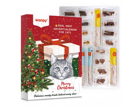Набір ласощів для котів Wanpy Advent Calendar For Cats АДВЕНТ КАЛЕНДАР, 0.1 кг., 8 видів ласощів