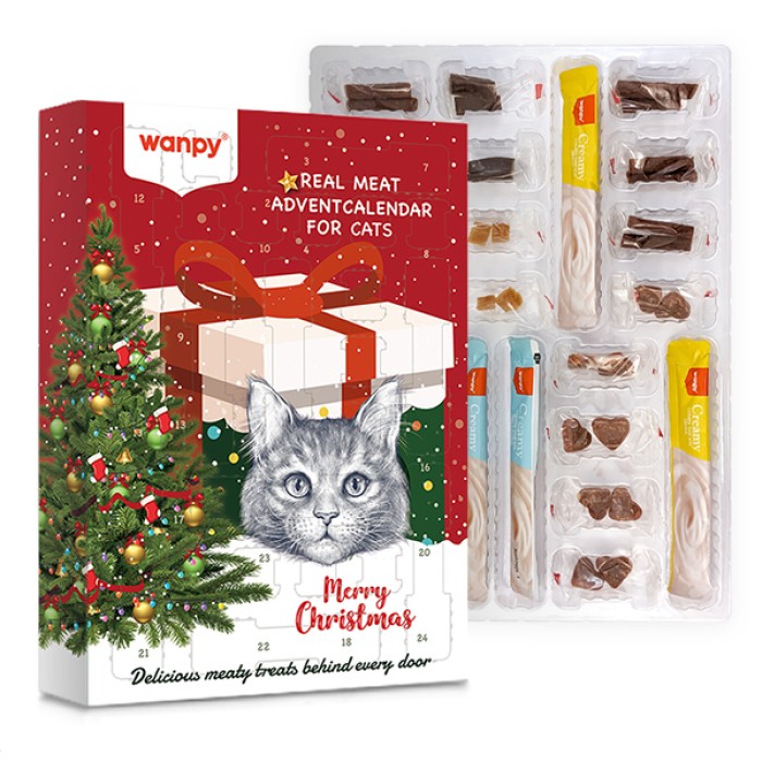 Набор лакомств для кошек Wanpy Advent Calendar For Cats АДВЕНТ КАЛЕНДАРЬ, 0.1 кг., 8 видов лакомства