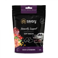 М'які ласощі Savory для зміцнення імунітету собак, качка та шипшина 200г