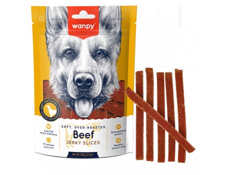 Wanpy ФІЛЕ ЯЛОВИЧИНИ В'ЯЛЕНЕ СЛАЙСИ (Beef Jerky Slices) ласощі для собак 100г
