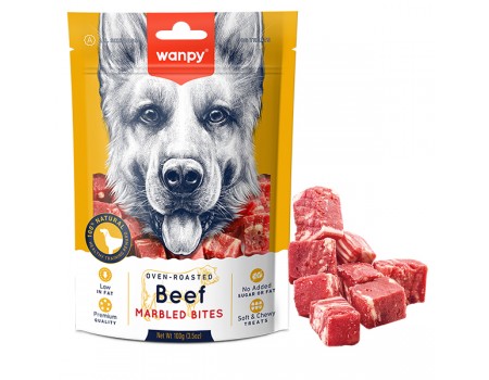 Wanpy Мраморная говядина (Marbled Beef Bites) лакомство для собак 100г