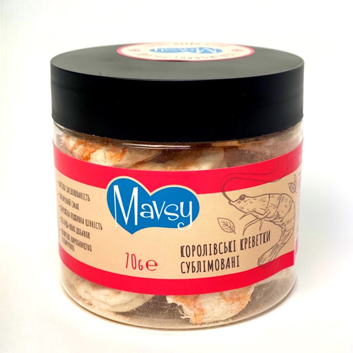 Лакомство для собак и кошек Mavsy, с сублимированными королевскими креветками, 70 г