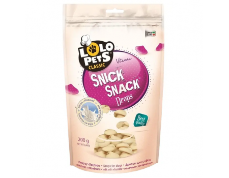 Дропсы Lolopets для собак, молочные, с витаминами, 200 г 81000