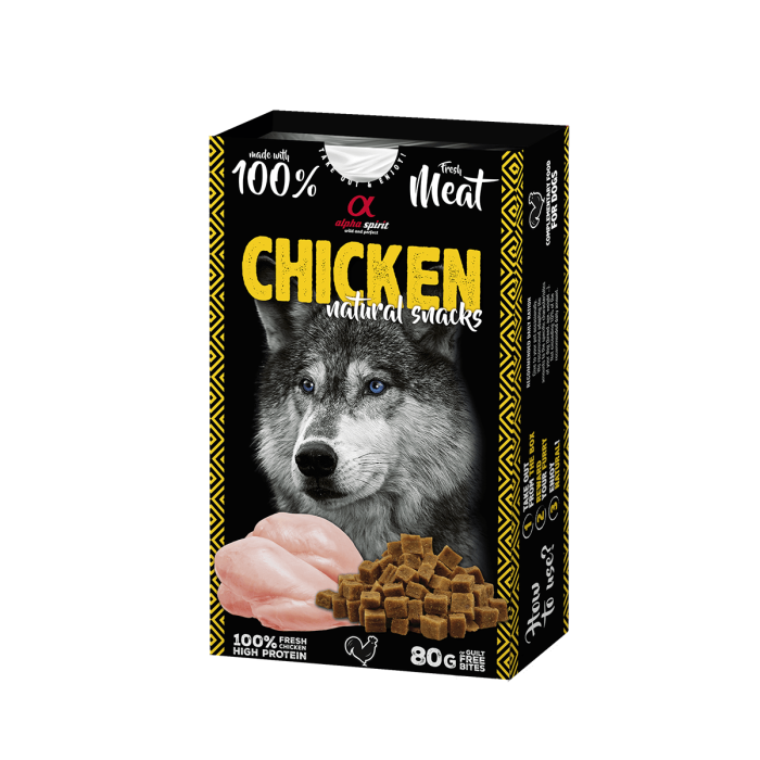 Ласощі для собак Alpha spirit DOG NATURAL SNACK CHICKEN/ Натурал Снек, курка, 80 г
