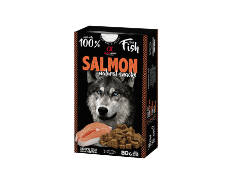 Ласощі для собак Alpha spirit DOG NATURAL SNACK SALMON/ Натурал Снек, лосось, 80 г