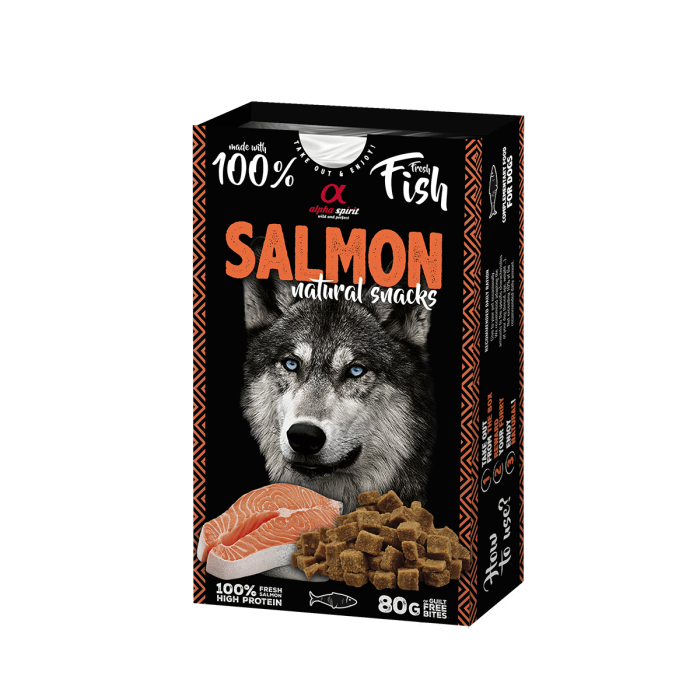 Лакомство для собак Alpha spirit DOG NATURAL SNACK SALMON/ Натурал Снек, лосось, 80 г