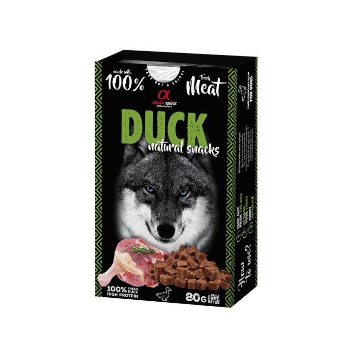 Ласощі для собак Alpha spirit DOG NATURAL SNACK DUCK/ Натурал Снек, качка, 80 г