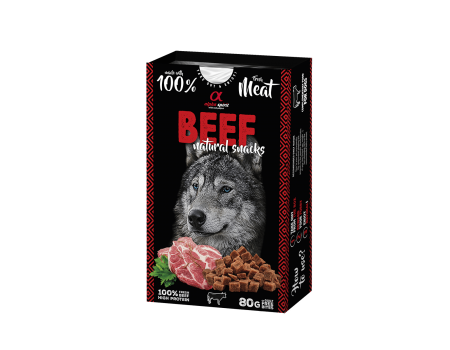 Ласощі для собак Alpha spirit DOG NATURAL SNACK BEEF/ Натурал Снек, яловичина, 80 г