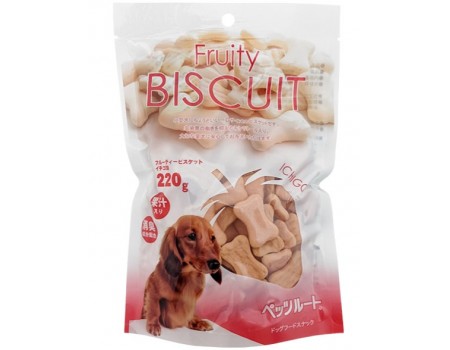 DoggyMan Biscuit Strawberry ДОГГІМЕН БИСКВІТ ПОЛУБНИКА фруктове печиво, ласощі для собак, 0,22 кг