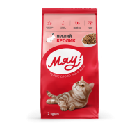 Сухий корм Мяу! для дорослих котів, ніжний кролик, 2 кг..
